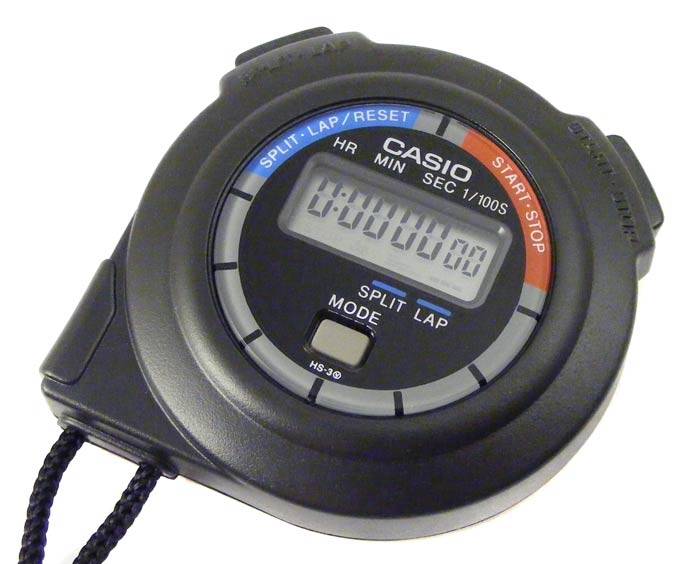 CASIO 1/100 Sec 10 Hour Stopwatch with elapsed, split, final time