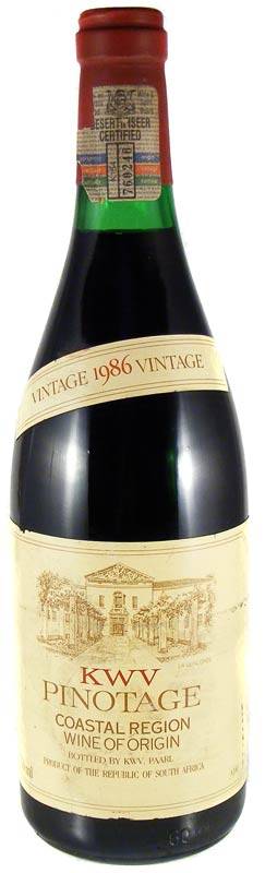 KWV PINOTAGE 1986 - Deceased Estate Wine Collection Auction!