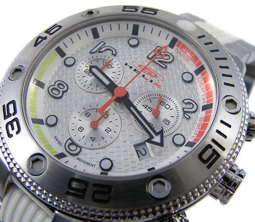 HELIX SCUBA DIVER 300m/30bar Swiss Sapphire Marine Sports Chronograph with Diving suit extension