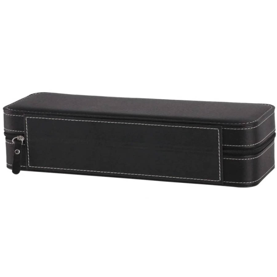 Watch/ Jewellery Storage, Organizer - Black Leatherette Case - 6 Slots