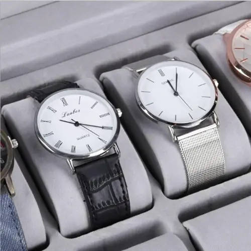 Watch/ Jewellery Storage, Organizer - Black Leatherette Case - 12 Slots