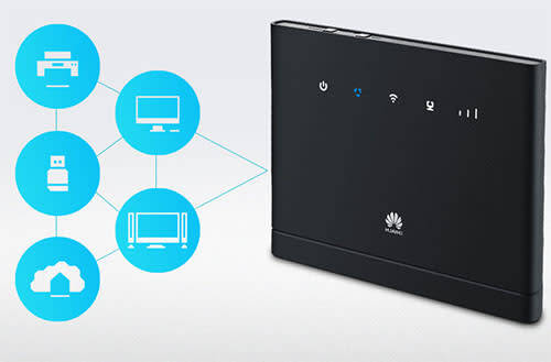 Huawei Wifi LTE B315 Router 4G (Black - Takes Sim Card and Open to any Network)