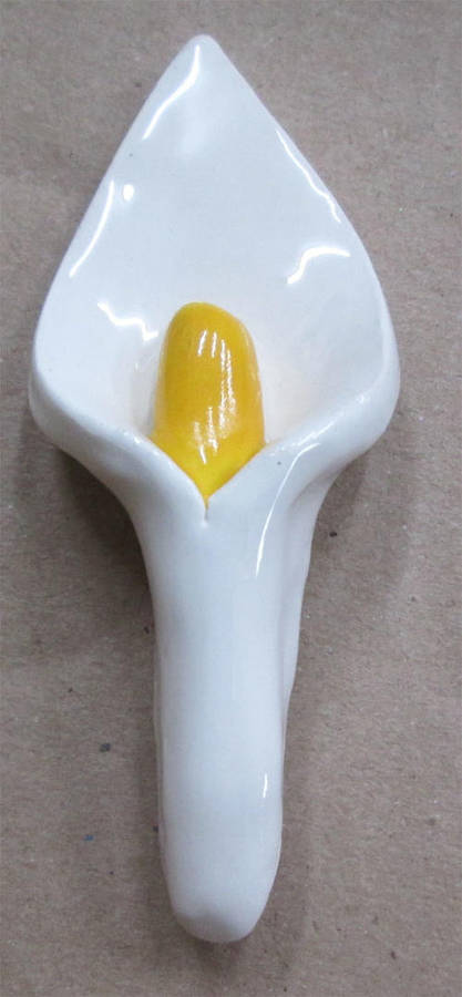 Glazed Ceramic Mosaic Insert - Large Arum Lily
