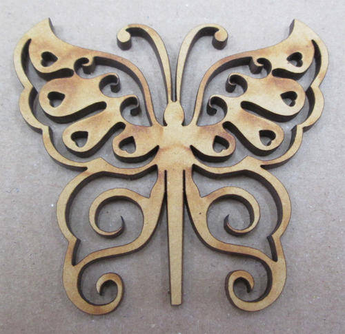 Wood blank laser cutout  - Butterfly Filigree