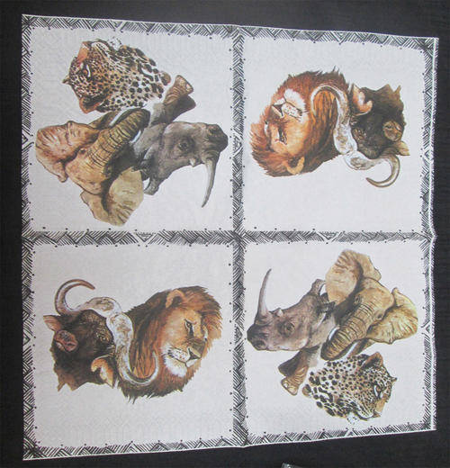 The Velvet Attic - Beautiful Imported Paper Napkin / Serviette - African Big 5