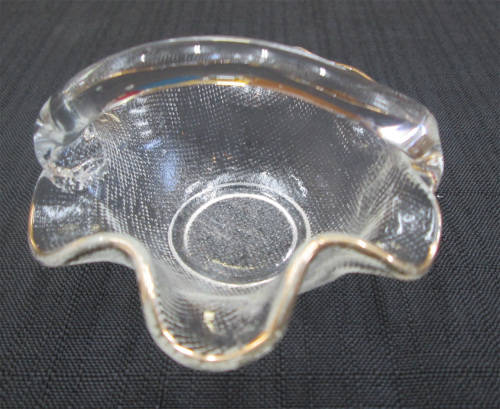Small Glass Basket with Gold Lustre Trim