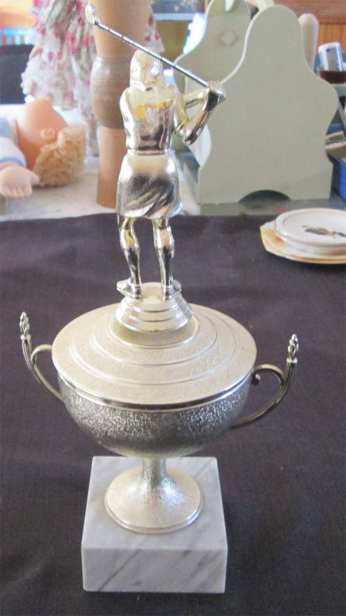 Lady Golfer Trophy on Marble Base