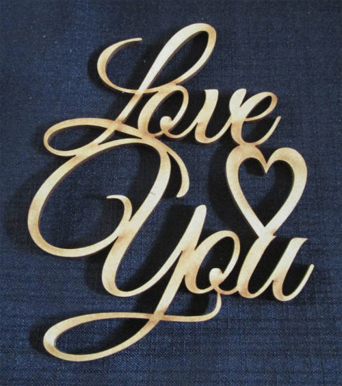 The Velvet Attic - Wood blank laser cutout  - Love You