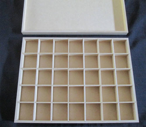 The Velvet Attic - Wood blank - Bead Storage with Lid (35 divisions)