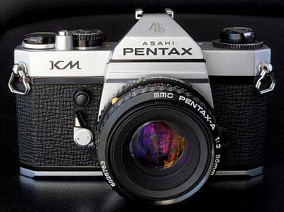 ASAHI PENTAX CAMERA "KM" WITH SMC PENTAX-A 1:2.0 F=50mm CA1970,JAPAN WORKS VERY WELL EXCEL.COND.