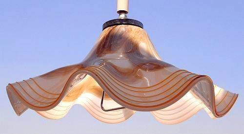 VINTAGE PENDANT LAMP WITH MURANO GLASS SHADE (RISE AND FALL)  CA 1960/70 MADE IN ITALY