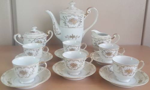 *RARE* Hand-Painted "Shofu" Occupied Japan Coffee Set *COMPLETE*