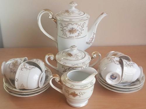 *RARE* Hand-Painted "Shofu" Occupied Japan Coffee Set *COMPLETE*