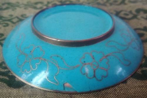 Miniature Cloisonne Bowl and Plate