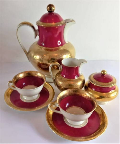 Stunning `Alka Kunst` Tea for Two Set (7 pcs)