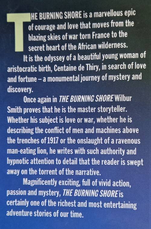 Wilbur Smith, The Burning Shore (hard cover)