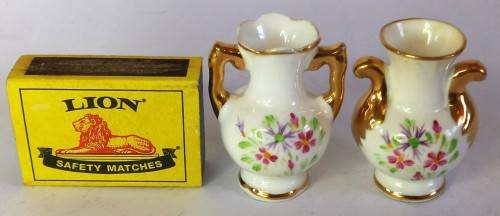2 x Arthur Bowker Miniature Vases