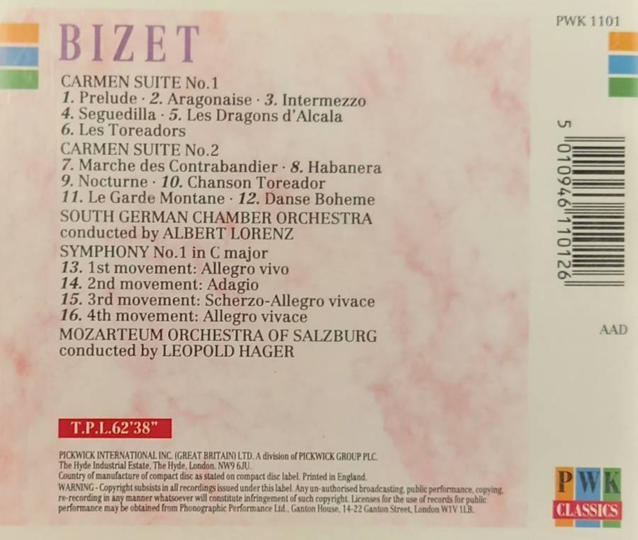 Bizet: Symphony in C & Carmen Suites (CD)