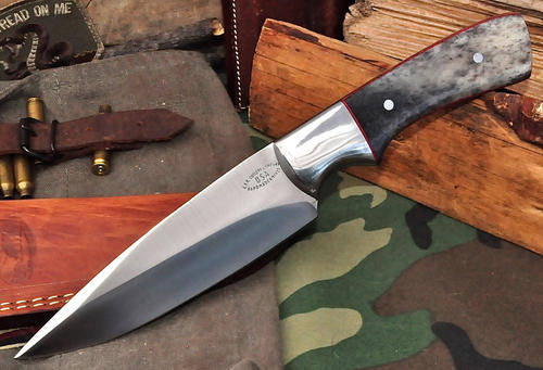 CFK USA Custom Handmade D2 Steel Large Hunter Bushcraft Exotic Camel Bone Knife