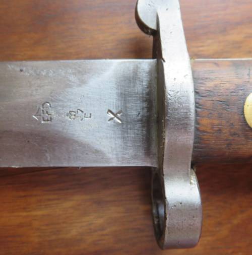 BRITISH 1888 MK2 BAYONET FOR THE LONG LEE ENFIELD RIFLE-COMES WITH SCABBARD & LEATHER FROG-TOTAL LEN