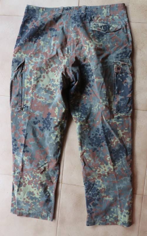 1976-99 GERMAN MARQUARDT & SCHULZ PATTERN CAMO TROUSERS -SIZE 36 PIPE LENGTH 77CM-GOOD CONDITION
