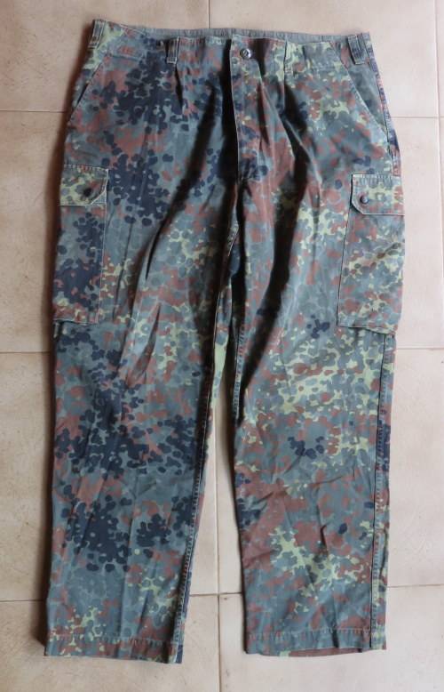1976-99 GERMAN MARQUARDT & SCHULZ PATTERN CAMO TROUSERS -SIZE 36 PIPE LENGTH 77CM-GOOD CONDITION