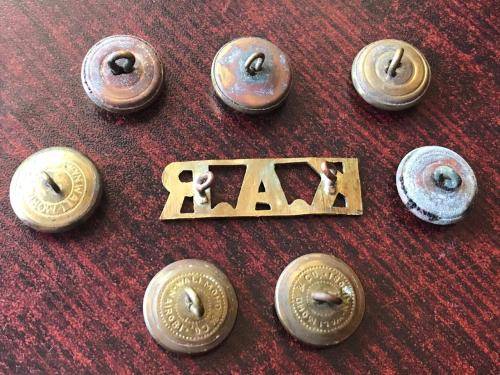 KINGS AFRICAN RIFLES BRASS TITLE-1920'S-1940,S & 7 BRASS TITLES SOLD TOGETHER