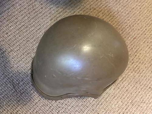 SADF ARMOURED CAR HELMET COMPLETE WITH EAR PHONES-USED ON THE RATEL & OTHER ARMOURED CARS
