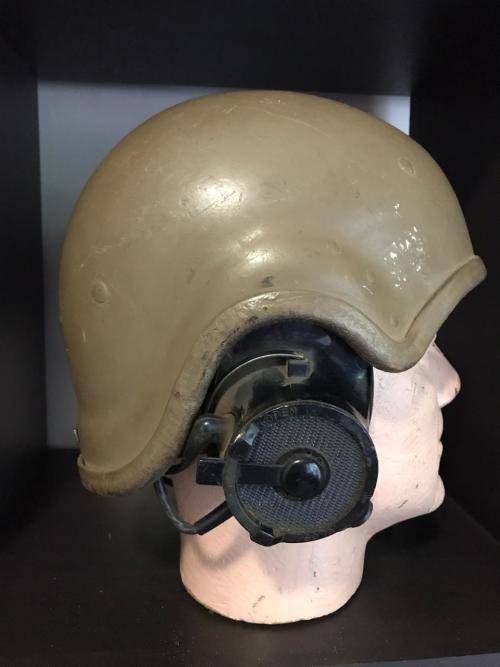 SADF ARMOURED CAR HELMET COMPLETE WITH EAR PHONES-USED ON THE RATEL & OTHER ARMOURED CARS
