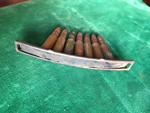 7,62 MM X 39 AMMO ON 10 ROUND STRIPPER DIP FOR THE SOVIET SIMONAV SEMI AUTOMATIC CARBINE (SKS