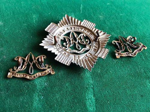 WHITE METAL CAP BADGE FOR THE MARIST BROTHERS CADET CORPS-MEASURES 65X65MM-SOLD WITH THE 2 COLLARS I