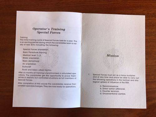RECCE-RECRUITING BROCHURE -8 PAGES-GOOD CONDITION
