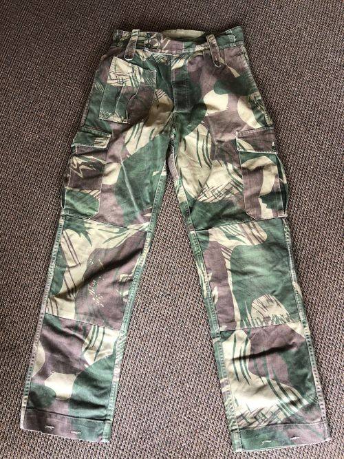 RHODESIAN CAMO PANTS -SIZE 30 WITH PIPE LENGTH OF 75 CM-USED BUT GOOD CONDITION