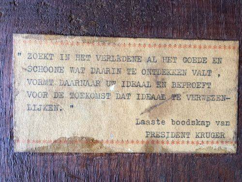 BOER WAR-HEAVY COPPER PLAQUE OF PRESIDENT KRUGER-WITH WRITINGS ON THE BACK-ORIGINAL PERIOD ITEM-MEAS