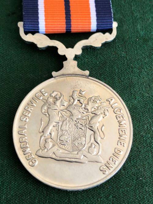 FULL SIZE SADF GENERAL SERVICE MEDAL-NUMBERED ON RIM