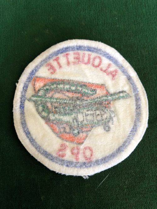 ALHOUETTE OPS EMBROIDERED BREAST PATCH FOR OPERATIONAL TOUR OPERATION ON THE ALHOUETTE 111-WORN 1970