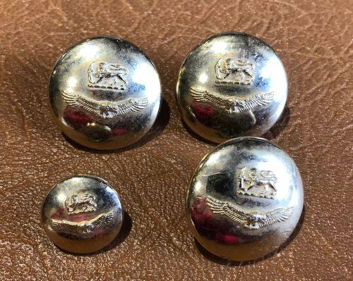 RHODESIA AIR FORCE GILT OFFICERS TUNIC BUTTONS 1940`S-50`S- 4 SOLD TOGETHER