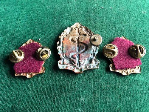 SA MEDICAL SERVICES,BRASS AND ENAMEL CAP and COLLARS-WORN PRIOR TO 1983-LUGS + PINS INTACT