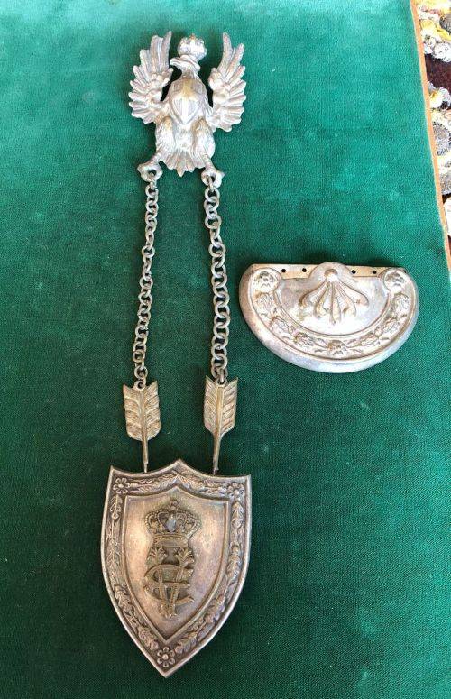 ITALIAN WW2 ARMY OFFICERS BROCADE SASH WITH METAL EAGLE & AMP