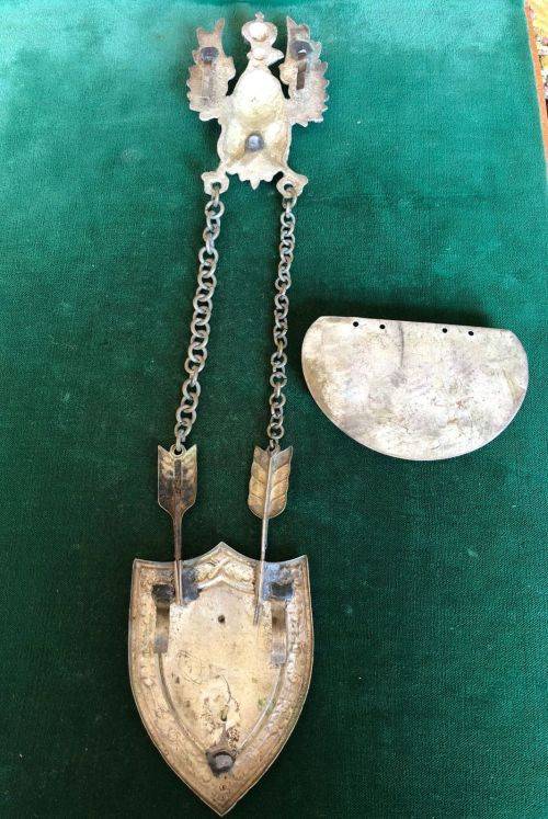 ITALIAN WW2 ARMY OFFICERS BROCADE SASH WITH METAL EAGLE & AMP