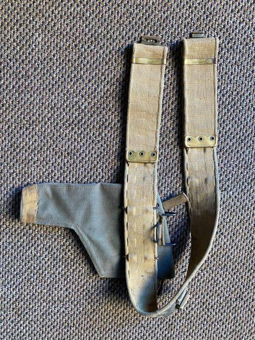 RHODESIAN PATTERN 64 WEBBING BELT AND HOLSTER-EXTENDED LENGTH FOR BELT IS 134 CM