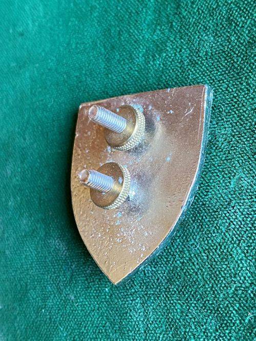 21 BATTALION PAINTED METAL CAP BADGE-WORN 1983-1989- 2X SCREW LUGS