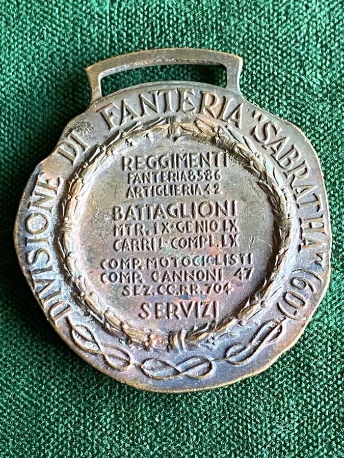 ITALIAN WW2 INFANTRY MEDAL-LIBYAN CAMPAIGN-DIAMETER 35 MM