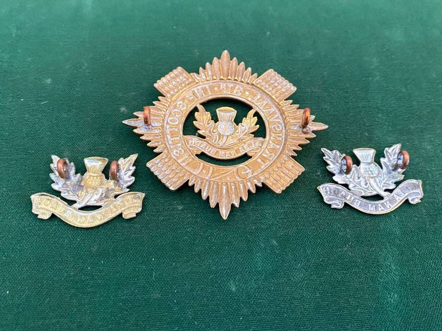 TRANSVAAL SCOTTISH/8TH INFANTRY SCOTTISH CAP AND COLLARS-WORN POST 1921-ALL LUGS INTACT