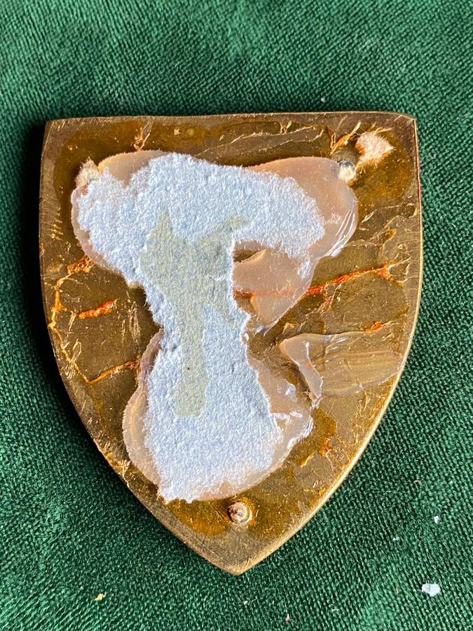 SA ARMY HQ BLACK IN HORNS -1ST ISSUE FLASH-ORIGINAL-NO PINS-SILICONE CAN BE REMOVED