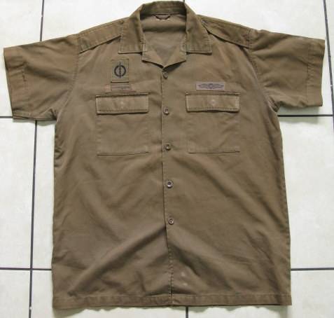 RECCE - GUARANTEED ORIGINAL NUTRIA SHIRT WITH BLACK EMBROIDERED OPERATORS BADGE.