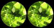 RARE COLOUR -  BEST APPLE GREEN BURMESE PERIDOT PAIR - 0.542 CT