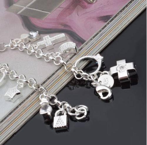 Exquisite 925 Silver Stamped Solid Fill Charm Bracelet in Complimentary Gift Box