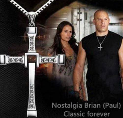 Fast & Furious Men's Stainless Steel Chain With Crystal Cross Pendant in Complimentary Gift Box