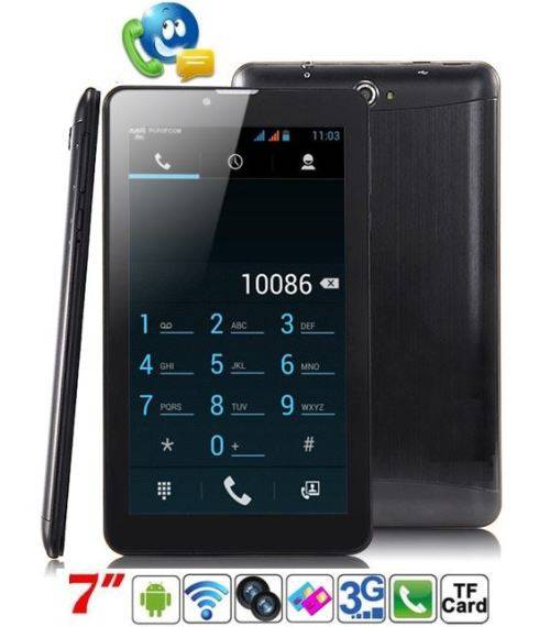 7" Android Smartphone Tablet, Wi-Fi, 3G, Dual Sim Cards, Dual Cameras, Touch Screen, GPS, - Black
